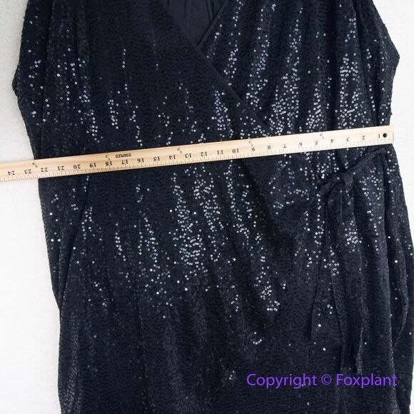 New! City Chic Nadia Dress sequin‎ long sleeve black, plus size 24 - Picture 10 of 15